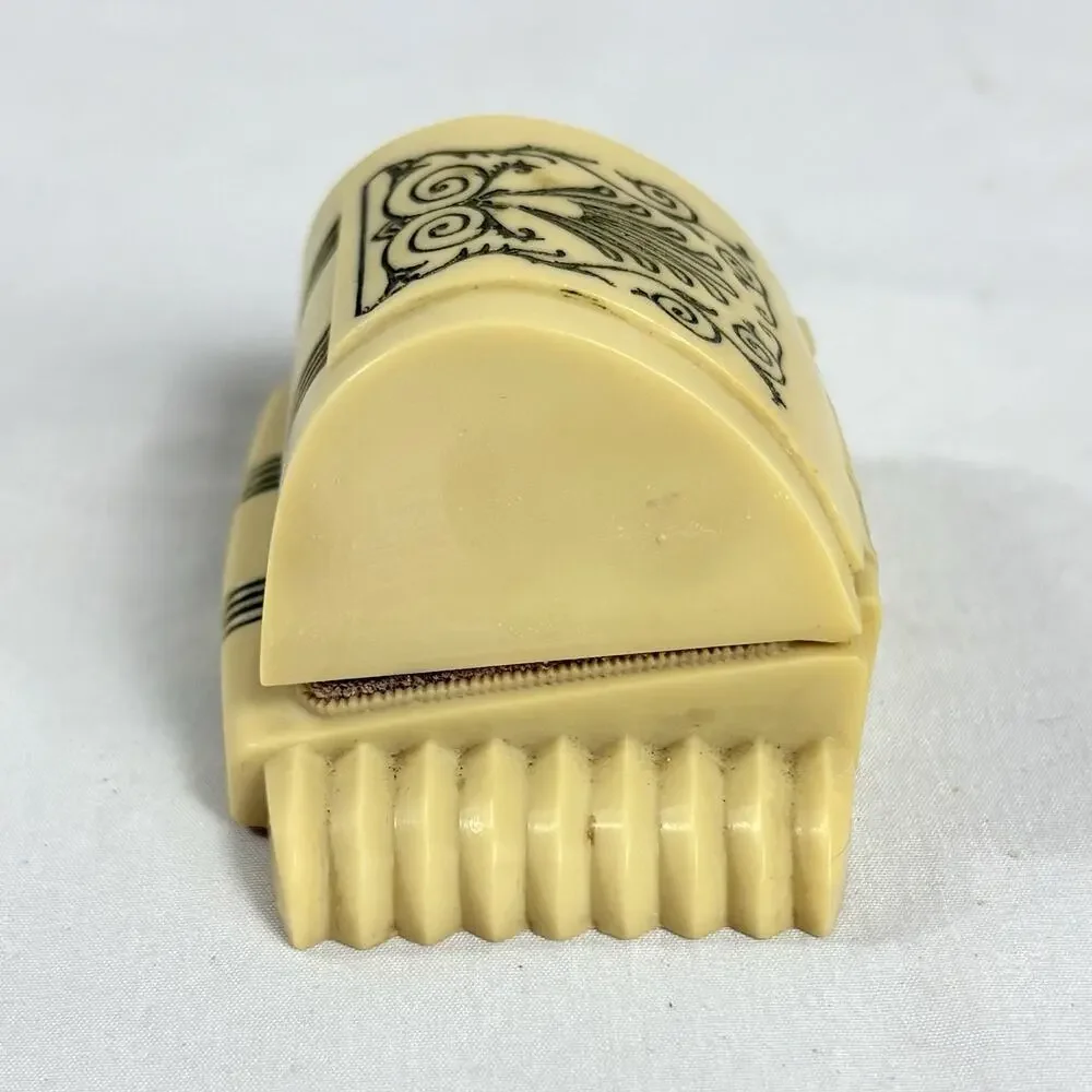 VTG Art Deco Celluloid Velvet Lined Ring Box W & S New York Made in USA - AS IS